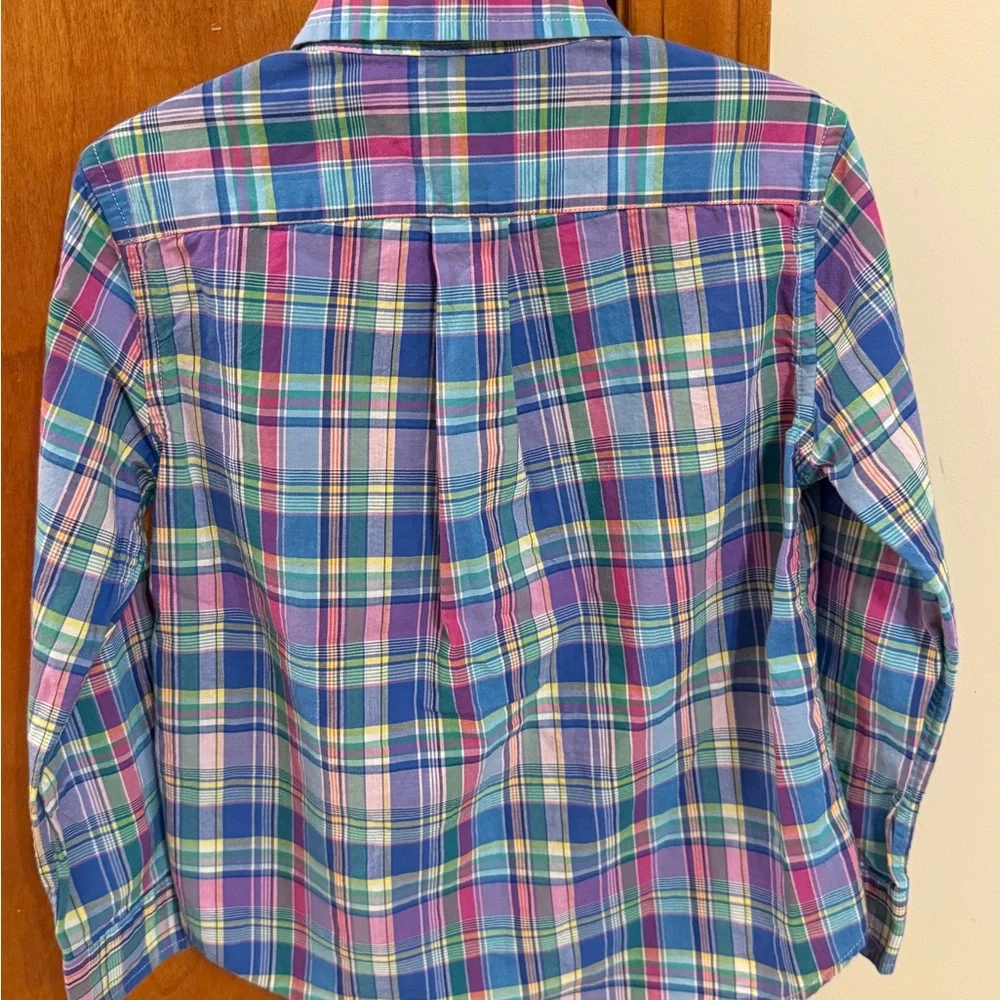 Ralph Lauren Boys 5 Multicolor Plaid Button Down Long Sleeve Shirt